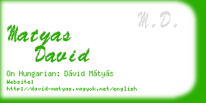 matyas david business card